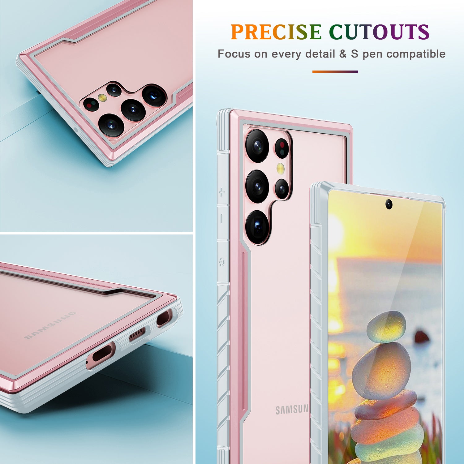 For Samsung Galaxy S23 Ultra PC TPU Aluminium Alloy Phone Back Cover Drop-proof Multi-layer Protection Phone Case For Samsung Galaxy S23 Ultra PC TPU Aluminium Alloy Phone Back Cover Drop-proof Multi-layer Protection Phone Case